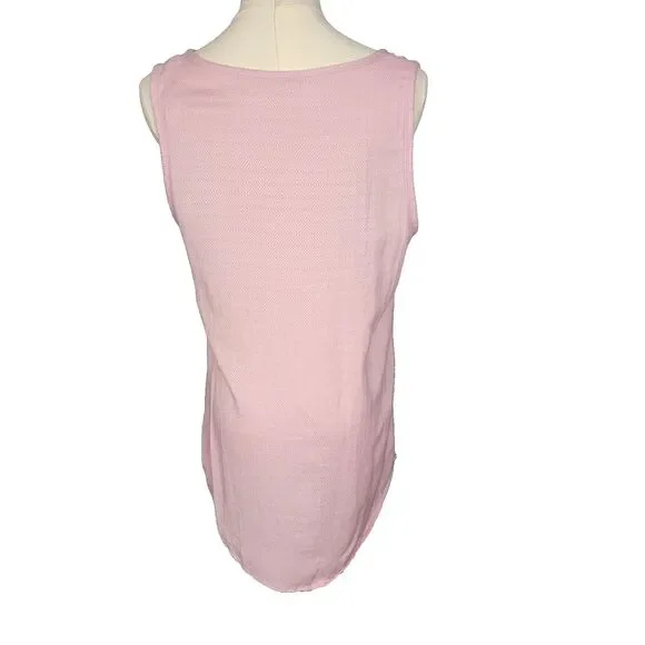 Soft Surroundings Tops M Sleeveless Tunic Lilac *faint stain* Button Coastal - Picture 9 of 17